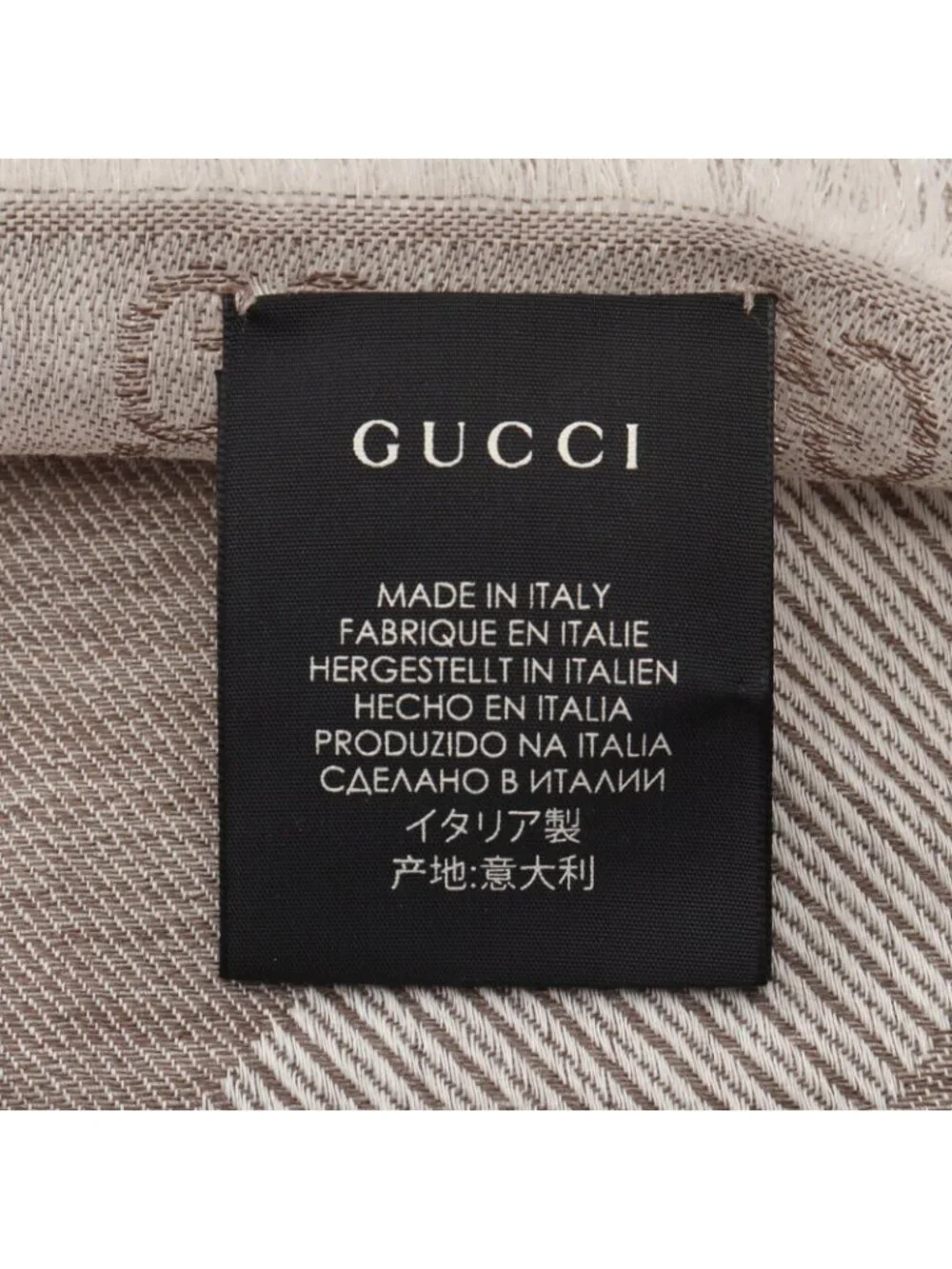 Gucci Shawl GG Pattern Large Wool Silk Scarf